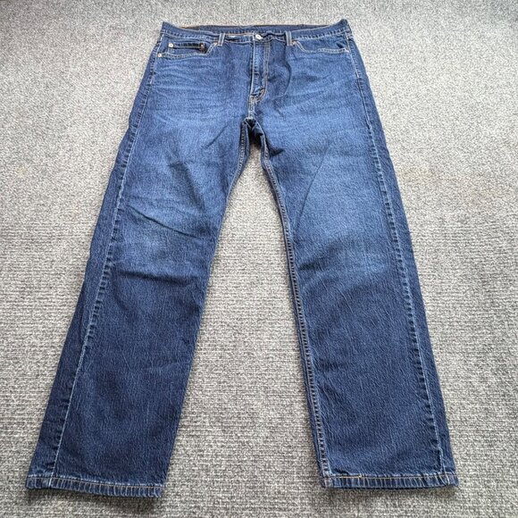 Levis 505 Jeans Men’s 40x30 Regular Fit Straight‎ Leg Blue Denim Causal Workwear - Picture 1 of 15